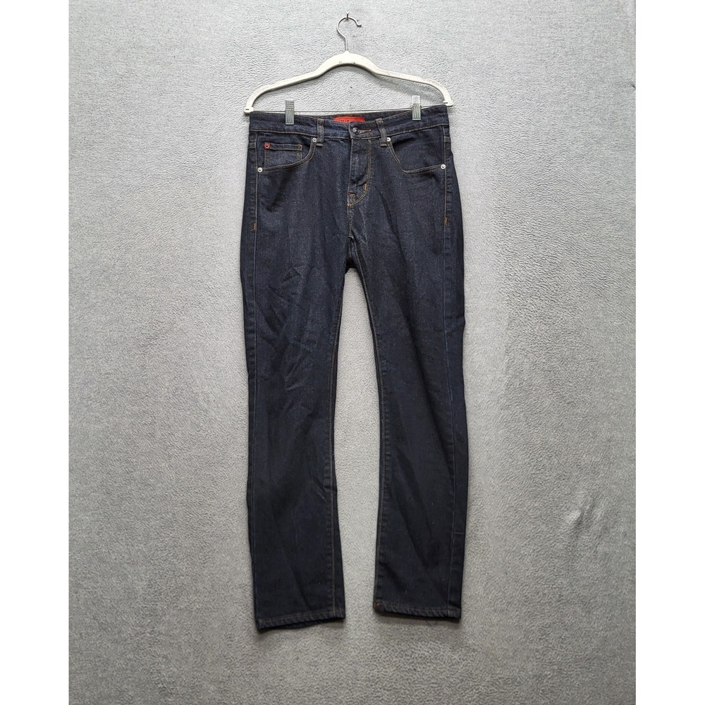 MBX Men Jeans 30X30 Dark Blue Denim Slim Fit Button Contrast Stitching 28"‎
